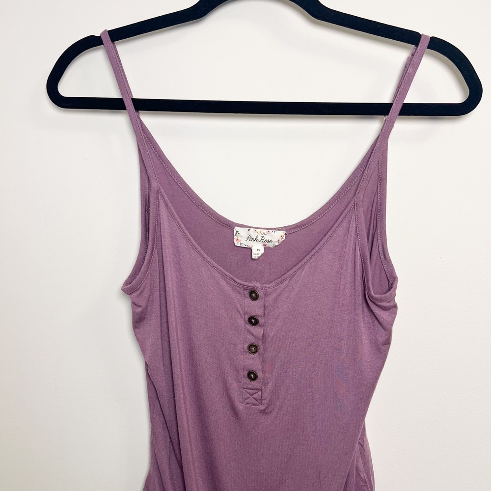 Pink‎ Rose Purple Bodysuit Adjustable Straps Casual Cute Tank Sleeveless - Picture 5 of 9